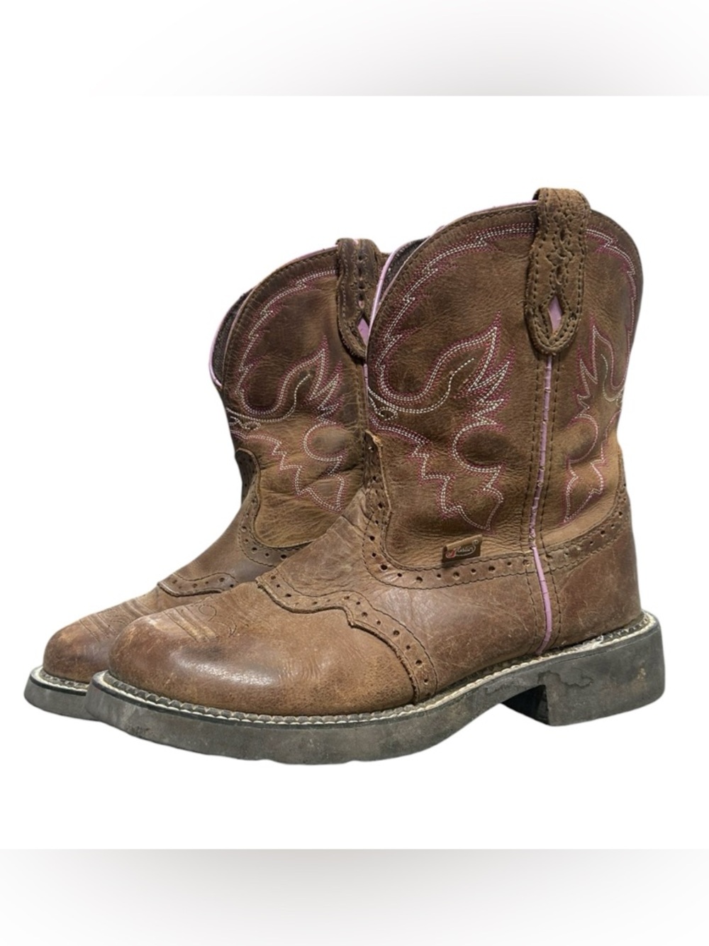 Justin Boots Women's Gypsy Gemma Aged Bark Leather Round Toe Western Boots Sz 10